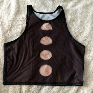 Teeki Lunar Moon Phase crop top high neck tank